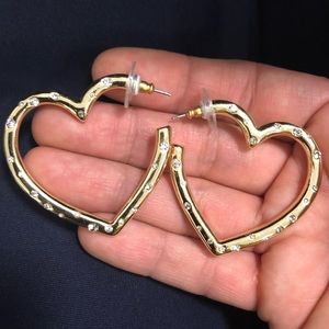 Gold heart shaped earrings